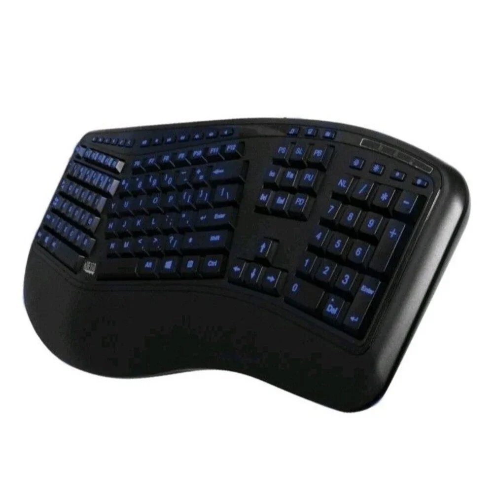 Adesso - AKB-150EB - 3-Color Illuminated USB Ergonomic Keyboard